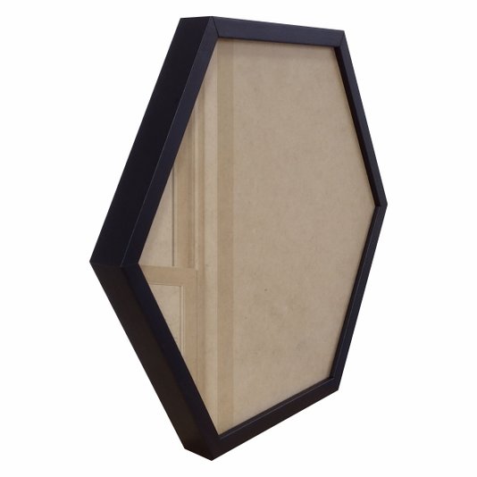 Moldura Hexagonal Caixinha para Quadros com Fundo MDF e Vidro - 1,5x3