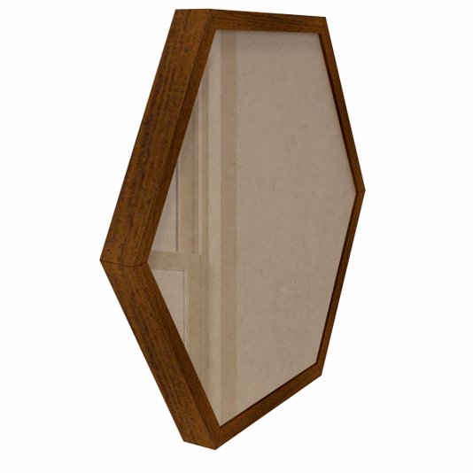 Moldura Hexagonal Caixinha para Quadros com Fundo MDF e Vidro - 1,5x3