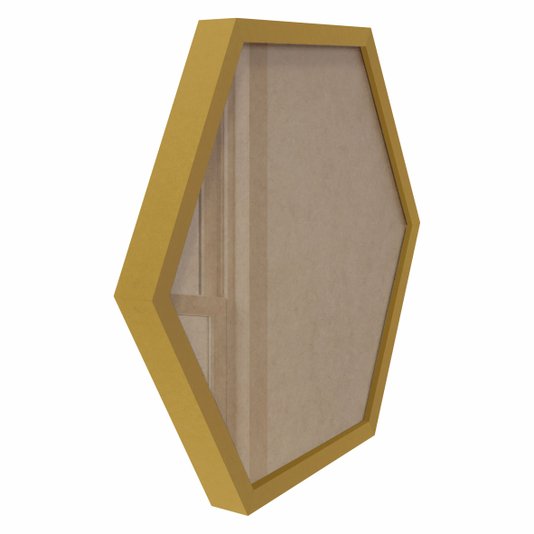 Moldura Hexagonal Caixinha para Quadros com Fundo MDF e Vidro - 1,5x3