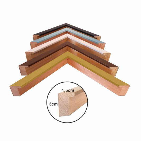 Moldura Hexagonal Caixinha para Quadros com Fundo MDF e Vidro - 1,5x3