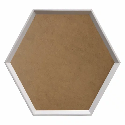 Moldura Hexagonal Chanfrada Inclinada para Quadros com Fundo MDF - 1,5x2