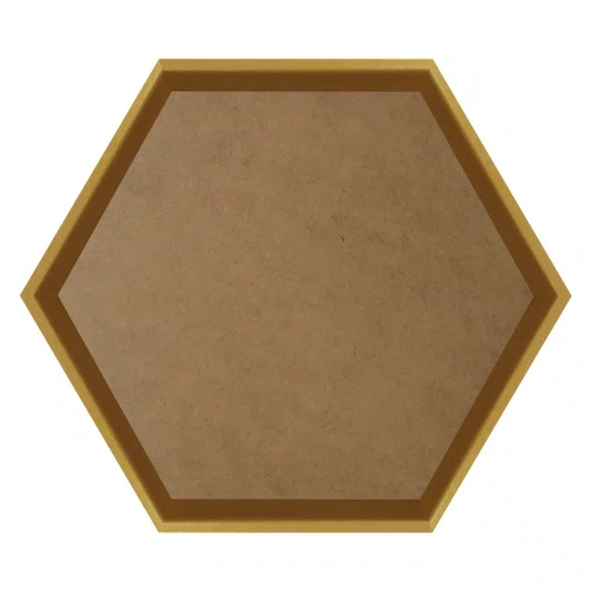 Moldura Hexagonal Chanfrada Inclinada para Quadros com Fundo MDF - 1,5x2