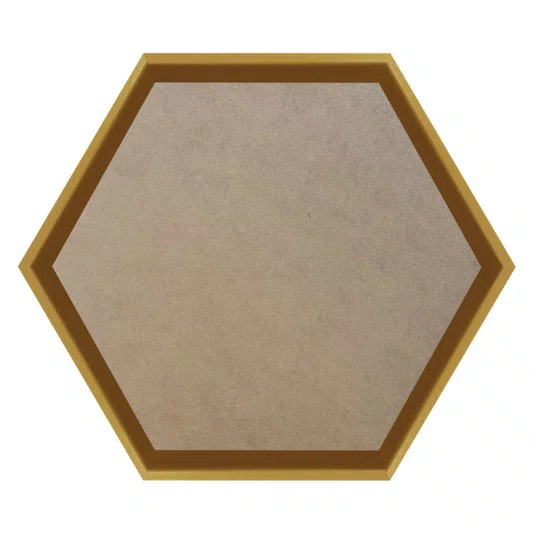 Moldura Hexagonal Chanfrada Inclinada para Quadros com Fundo MDF e PVC Antirreflexo - 1,5x2
