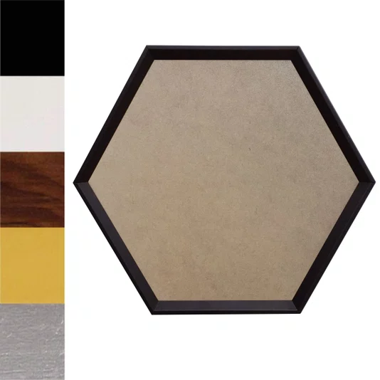 Moldura Hexagonal Chanfrada Inclinada para Quadros com Fundo MDF e PVC Antirreflexo - 1,5x2