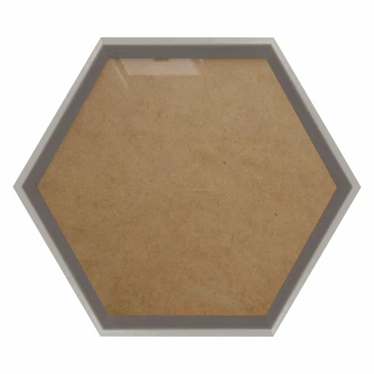 Moldura Hexagonal Chanfrada Inclinada para Quadros com Fundo MDF e Vidro - 1,5x2