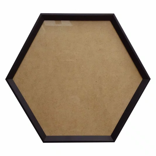 Moldura Hexagonal Chanfrada Inclinada para Quadros com Fundo MDF e Vidro - 1,5x2