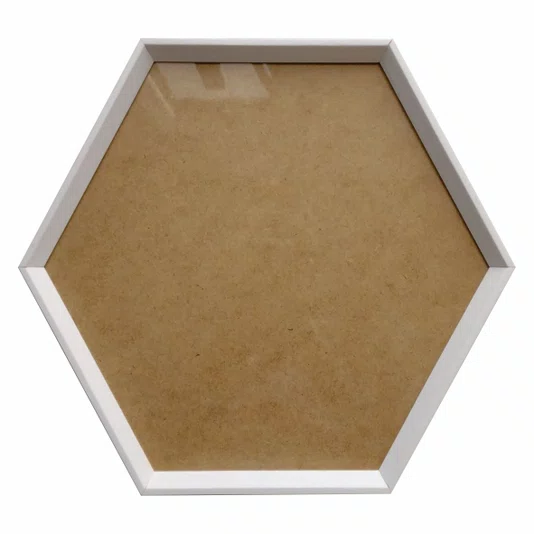Moldura Hexagonal Chanfrada Inclinada para Quadros com Fundo MDF e Vidro - 1,5x2
