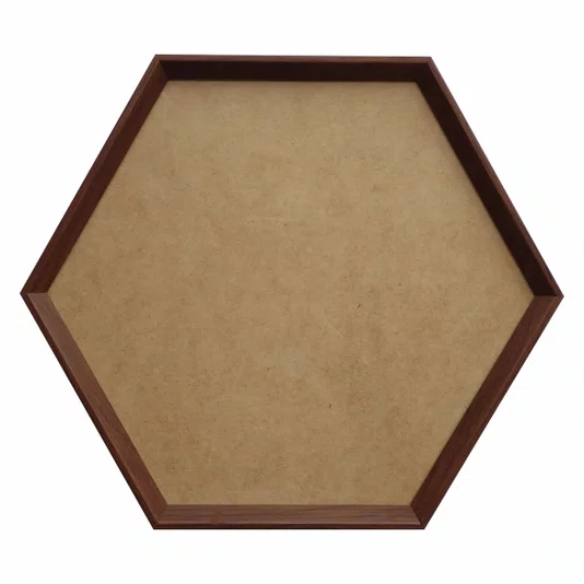 Moldura Hexagonal Chanfrada Inclinada para Quadros com Fundo MDF e Vidro - 1,5x2
