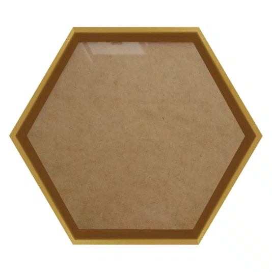 Moldura Hexagonal Chanfrada Inclinada para Quadros com Fundo MDF e Vidro - 1,5x2