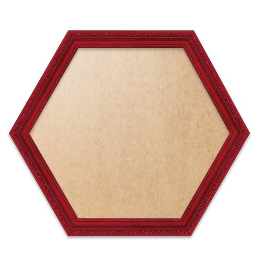 Moldura Hexagonal Com Gravação De Ornamentos Com Fundo MDF E Frente Em PVC Antirreflexo - 3,4x1,4