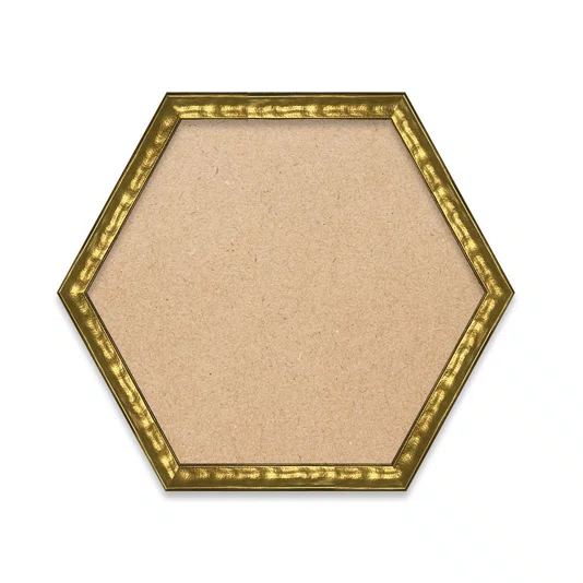Moldura Hexagonal Efeito Metal Martelado para Quadros e Fotos com Fundo Mdf - 2x1,8