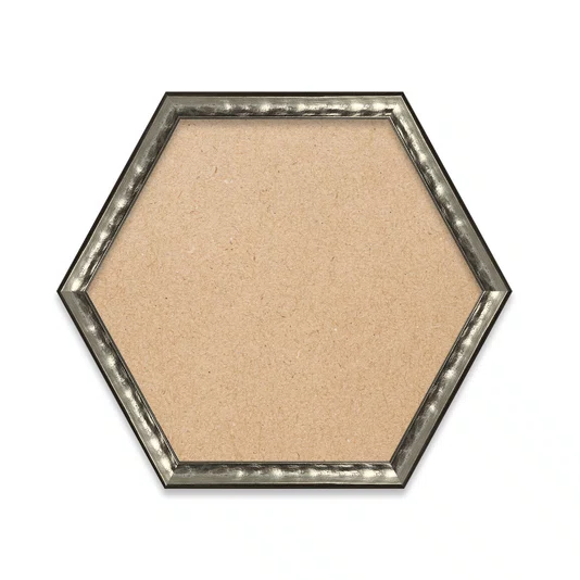 Moldura Hexagonal Efeito Metal Martelado para Quadros e Fotos com Fundo Mdf - 2x1,8