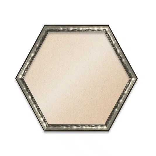 Moldura Hexagonal Efeito Metal Martelado para Quadros e Fotos com Fundo Mdf e Frente em PVC Antirreflexo - 2x1,8