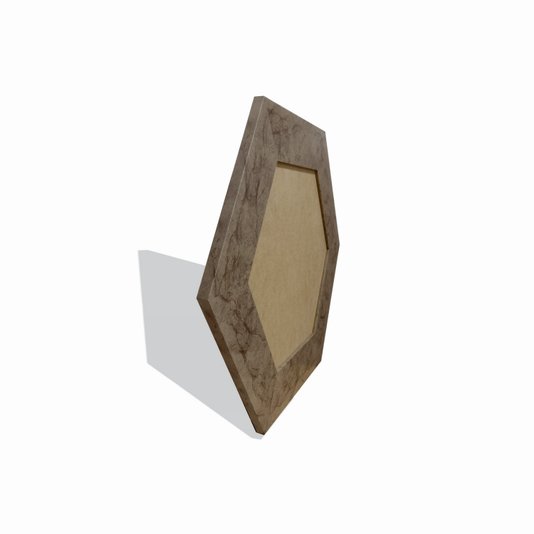 Moldura Hexagonal Larga Lisa para Quadros Revestida com Fundo MDF - 7x2