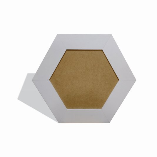 Moldura Hexagonal Larga Lisa para Quadros Revestida com Fundo MDF - 7x2