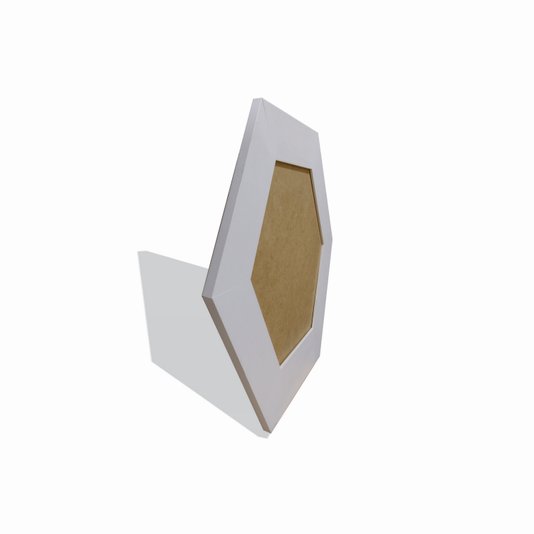 Moldura Hexagonal Larga Lisa para Quadros Revestida com Fundo MDF - 7x2