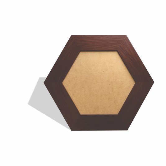 Moldura Hexagonal Larga Lisa para Quadros Revestida com Fundo MDF - 7x2