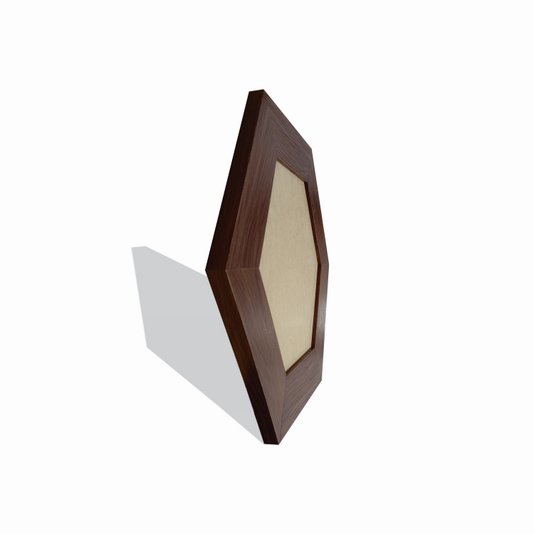 Moldura Hexagonal Larga Lisa para Quadros Revestida com Fundo MDF - 7x2