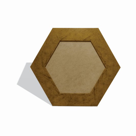 Moldura Hexagonal Larga Lisa para Quadros Revestida com Fundo MDF - 7x2