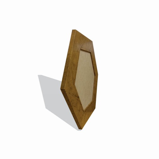 Moldura Hexagonal Larga Lisa para Quadros Revestida com Fundo MDF - 7x2