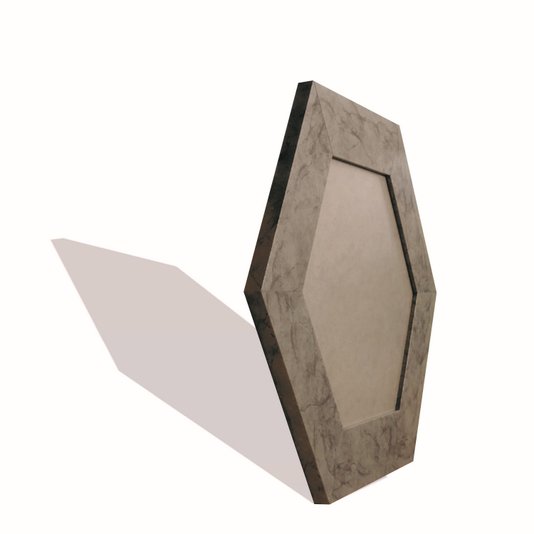 Moldura Hexagonal Larga Lisa para Quadros Revestida com Fundo MDF e PVC Antirreflexo - 7x2