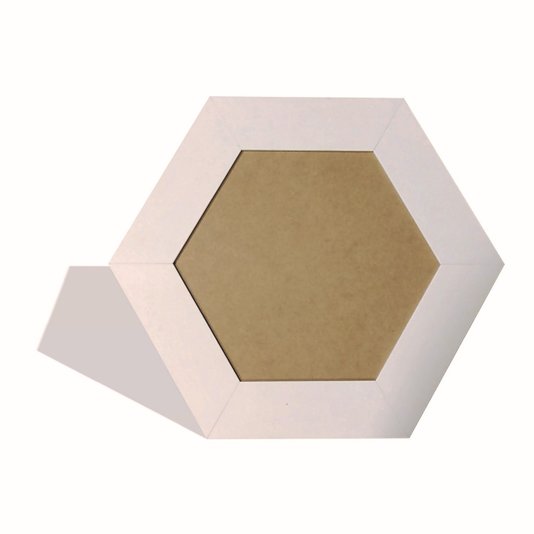 Moldura Hexagonal Larga Lisa para Quadros Revestida com Fundo MDF e PVC Antirreflexo - 7x2