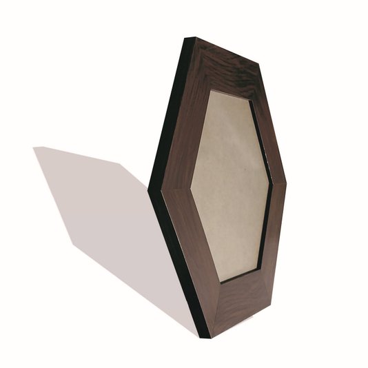 Moldura Hexagonal Larga Lisa para Quadros Revestida com Fundo MDF e PVC Antirreflexo - 7x2