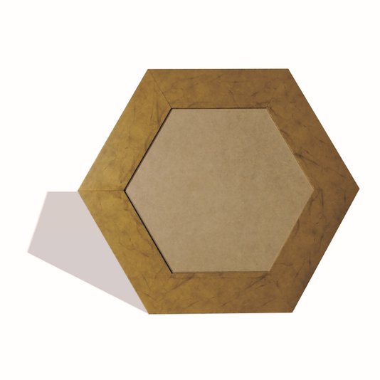 Moldura Hexagonal Larga Lisa para Quadros Revestida com Fundo MDF e PVC Antirreflexo - 7x2