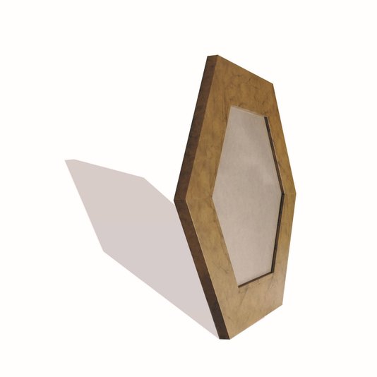 Moldura Hexagonal Larga Lisa para Quadros Revestida com Fundo MDF e PVC Antirreflexo - 7x2