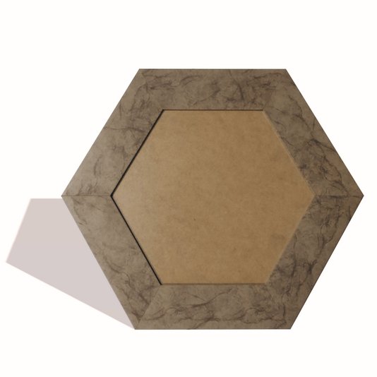Moldura Hexagonal Larga Lisa para Quadros Revestida com Fundo MDF e PVC Antirreflexo - 7x2