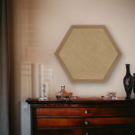 Moldura Hexagonal Lisa para Quadros Revestida com Fundo MDF - 2x1