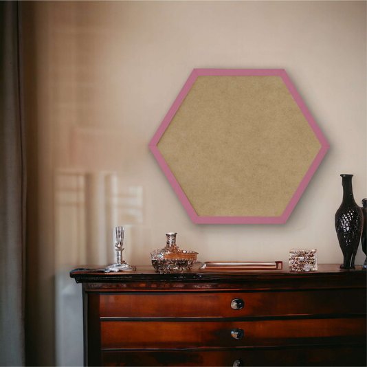Moldura Hexagonal Lisa para Quadros Revestida com Fundo MDF - 2x1