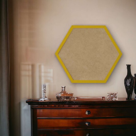 Moldura Hexagonal Lisa para Quadros Revestida com Fundo MDF - 2x1