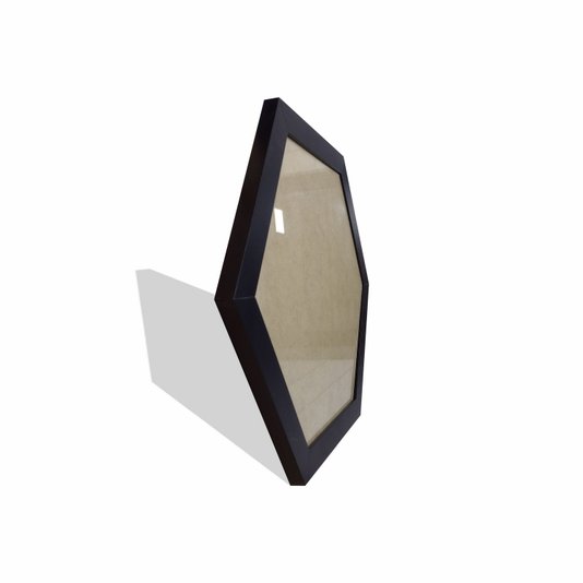 Moldura Hexagonal Lisa para Quadros Revestida com Fundo MDF e Vidro - 2,8x1,5
