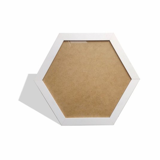 Moldura Hexagonal Lisa para Quadros Revestida com Fundo MDF e Vidro - 2,8x1,5