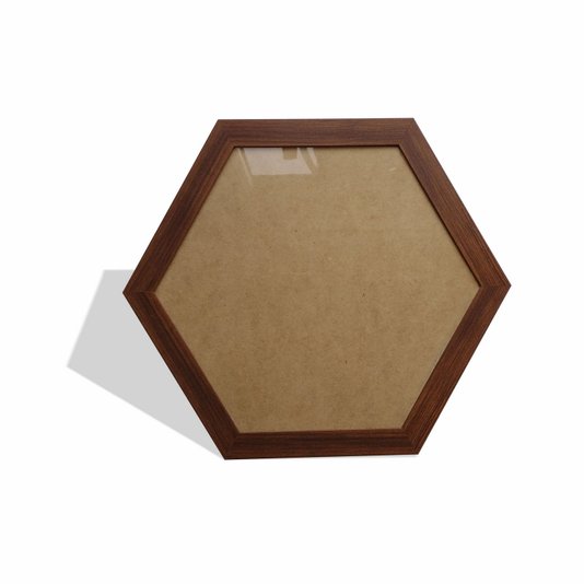 Moldura Hexagonal Lisa para Quadros Revestida com Fundo MDF e Vidro - 2,8x1,5