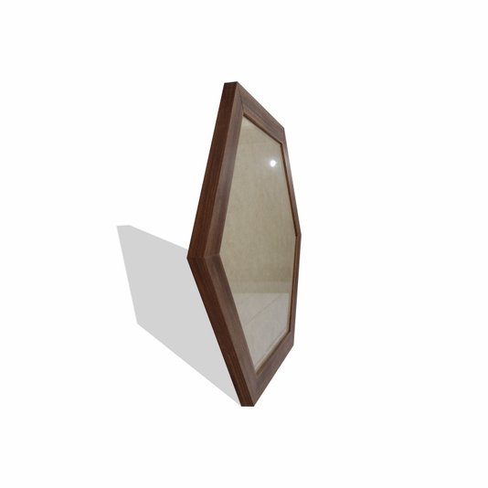 Moldura Hexagonal Lisa para Quadros Revestida com Fundo MDF e Vidro - 2,8x1,5