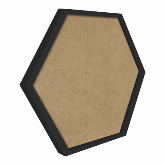 Moldura Hexagonal Lisa Revestida para Quadros com Fundo Mdf - 2x2