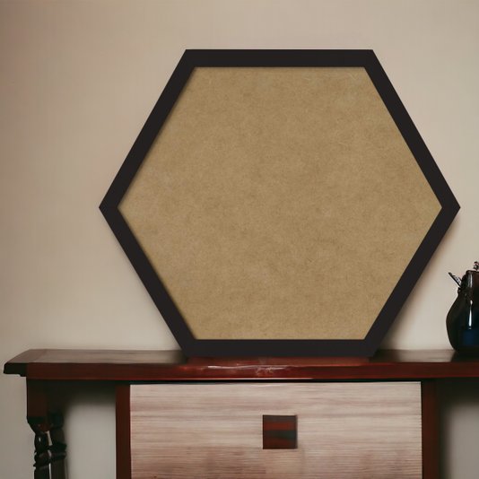 Moldura Hexagonal Lisa Revestida para Quadros com Fundo Mdf - 2x2