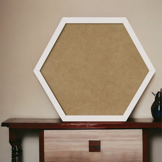 Moldura Hexagonal Lisa Revestida para Quadros com Fundo Mdf - 2x2