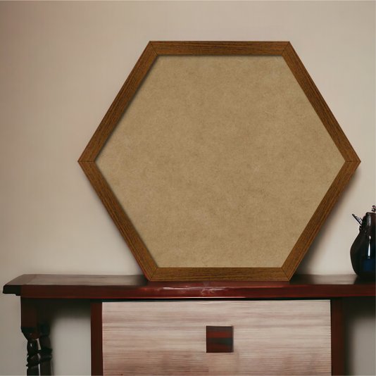 Moldura Hexagonal Lisa Revestida para Quadros com Fundo Mdf - 2x2