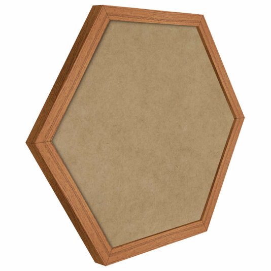 Moldura Hexagonal Lisa Revestida para Quadros com Fundo Mdf - 2x2