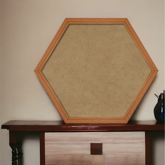 Moldura Hexagonal Lisa Revestida para Quadros com Fundo Mdf - 2x2