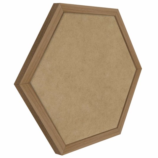 Moldura Hexagonal Lisa Revestida para Quadros com Fundo Mdf - 2x2