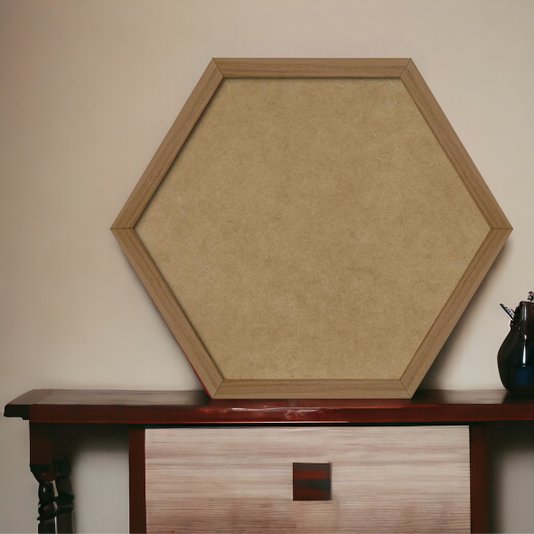 Moldura Hexagonal Lisa Revestida para Quadros com Fundo Mdf - 2x2