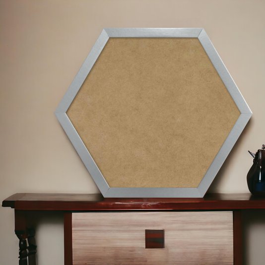 Moldura Hexagonal Lisa Revestida para Quadros com Fundo Mdf - 2x2