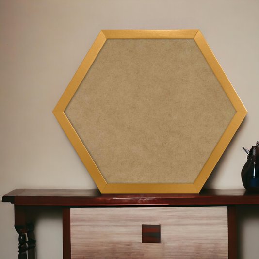 Moldura Hexagonal Lisa Revestida para Quadros com Fundo Mdf - 2x2