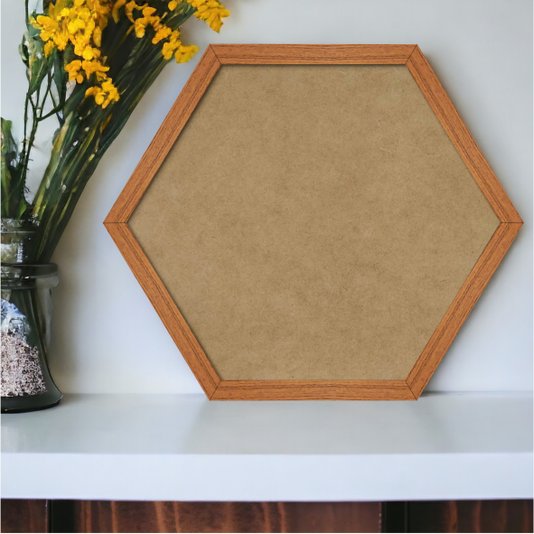 Moldura Hexagonal Lisa Revestida para Quadros com Fundo Mdf e PVC Antirreflexo - 2x2