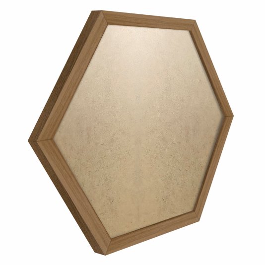 Moldura Hexagonal Lisa Revestida para Quadros com Fundo Mdf e PVC Antirreflexo - 2x2