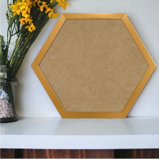 Moldura Hexagonal Lisa Revestida para Quadros com Fundo Mdf e PVC Antirreflexo - 2x2